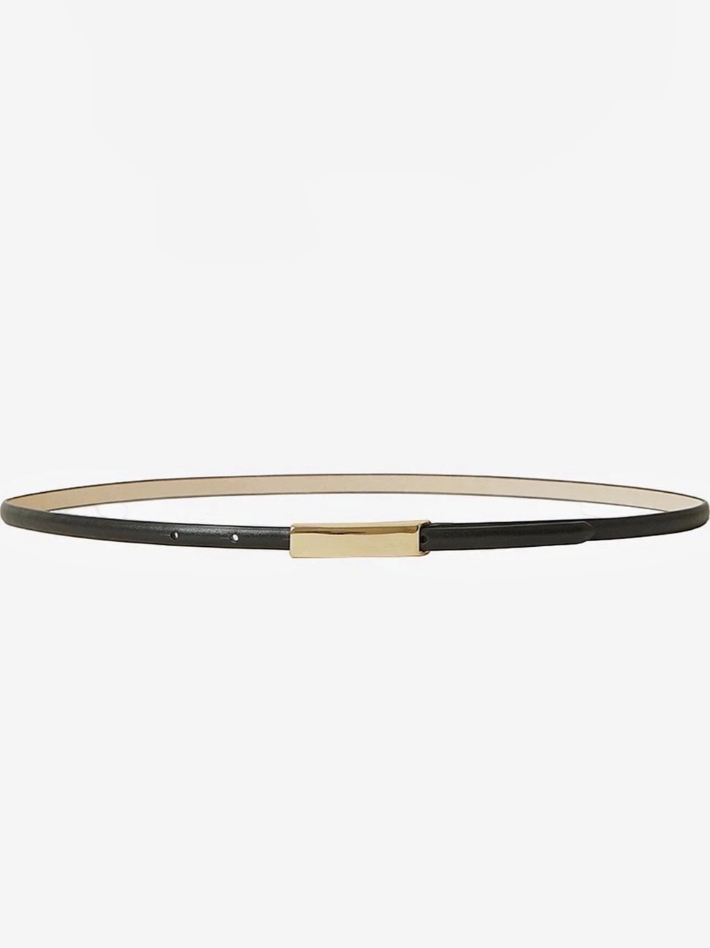 B-LOW THE BELT Lucy Skinny Leather Belt Black